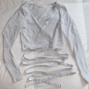 Urban Outfitters Long Sleeve Wrap Top
